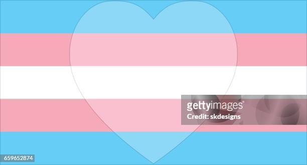transgender pride flag with heart - transgender awareness week stock illustrations