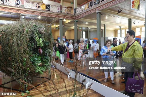 General view of the displays at the Melbourne International Flower and Garden Show on March 29, 2017 at the Royal Exhibiton Building and Carlton...