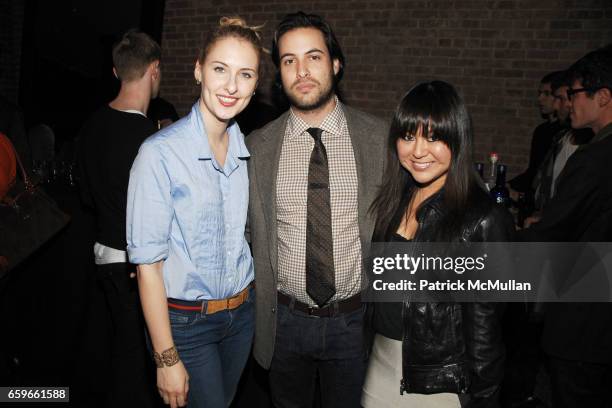 Lisa Salzer, Ari Goldberg and Carol Han attend Private Evening at PHI with INTERVIEW to support ART PRODUCTION FUND at PHI on March 19, 2009 in New...