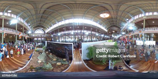 General view of the displays at the Melbourne International Flower and Garden Show on March 29, 2017 at the Royal Exhibiton Building and Carlton...