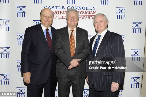 John K. Castle, Robin Elliot and Dr. John J. Connolly attend CASTLE CONNOLLY Medical Ltd. Presents NATIONAL PHYSICIAN OF THE YEAR AWARDS at 145 W 44...