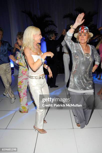 Michele Herbert and Yanou Collart attend LARRY and Michele HERBERT Cocktail Party at The Breakers Palm Beach on March 27, 2009 in Palm Beach, Florida.