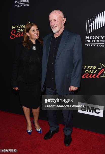 Actor Jonathan Banks and Gennera Banks arrive at the premiere of AMC's "Better Call Saul" Season 3 at Arclight Cinemas Culver City on March 28, 2017...