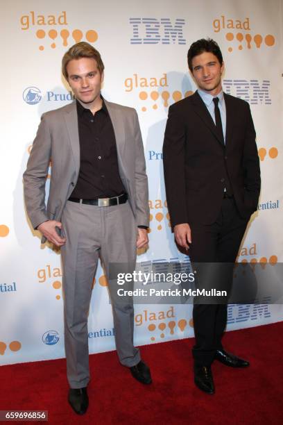 Van Hansis and Jake Silbermann attend 20th Annual GLAAD MEDIA AWARDS to Honor TYRA BANKS and SUZE ORMAN at Marriott Marquis on March 28, 2009 in New...