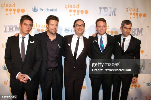 Trevor Wright, Brad Rowe, Paul Colichman, Jon Barrett and Aaron Hicklin attend 20th Annual GLAAD MEDIA AWARDS to Honor TYRA BANKS and SUZE ORMAN at...