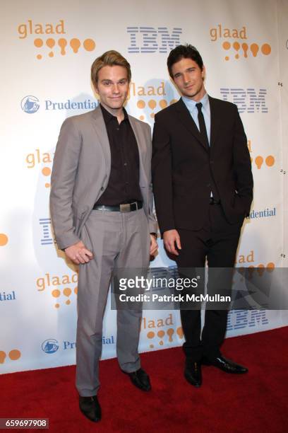 Van Hansis and Jake Silbermann attend 20th Annual GLAAD MEDIA AWARDS to Honor TYRA BANKS and SUZE ORMAN at Marriott Marquis on March 28, 2009 in New...