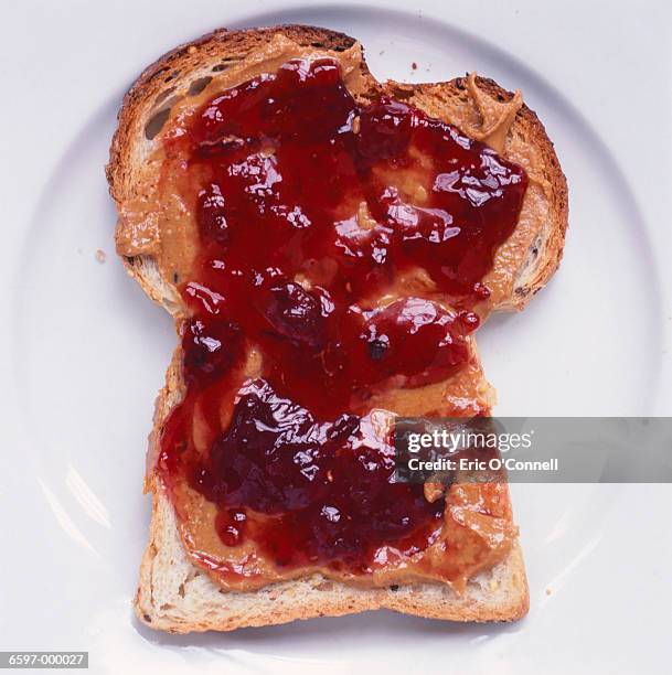 peanut butter and jelly - peanut butter and jelly sandwich stock pictures, royalty-free photos & images