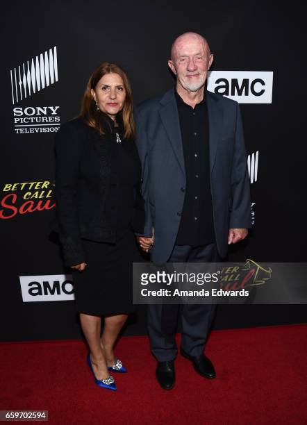 Actor Jonathan Banks and Gennera Banks arrive at the premiere of AMC's "Better Call Saul" Season 3 at Arclight Cinemas Culver City on March 28, 2017...