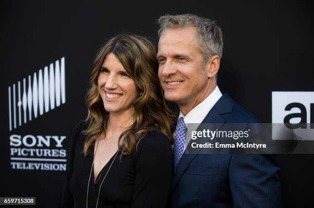 Actors Mandy Fabian and Patrick Fabian attend the premiere of AMC's 'Better Call Saul' Season 3 at Arclight Cinemas Culver City on March 28, 2017 in...