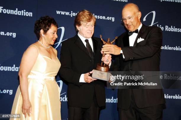 Dr. Sheila C. Johnson, Robert Redford, Leonard S. Coleman and Jr. Attend JACKIE ROBINSON FOUNDATION 2009 Annual Awards Dinner at Waldorf on March 16,...