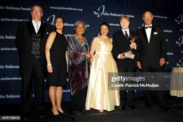 John McGlade, Della Britton Baeza , Rachel Robinson, Dr. Sheila C. Johnson, Robert Redford, Leonard S. Coleman and Jr. Attend JACKIE ROBINSON...