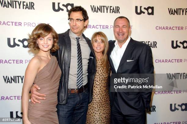 Mena Suvari, Jeff Goldblum, Bonnie Hammer and Edward Menicheschi attend USA NETWORK and VANITY FAIR Celebrate Launch of Character Project with...