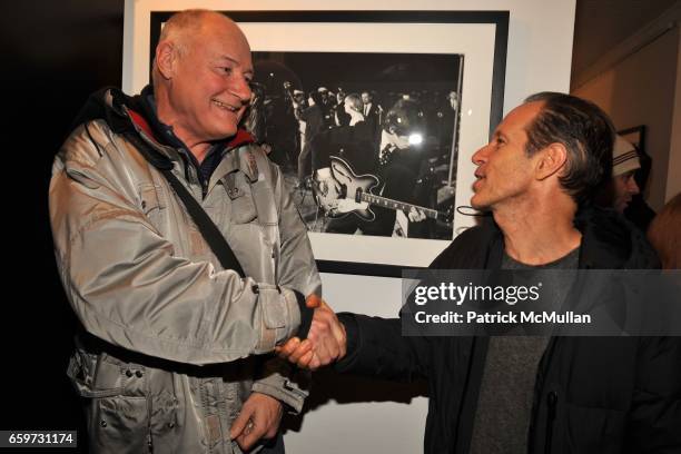 Guerry Pini and Michael Halsband attend NOT FADE AWAY Gallery Opening at 901 Broadway on March 3, 2009 in New York.