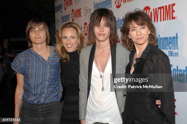 Daniela Sea, Marlee Matlin, Katherine Moennig and Ilene Chaiken attend SHOWTIME Bids Adieu To The Ladies Of The L Word at Cafe La Boheme on March 3,...