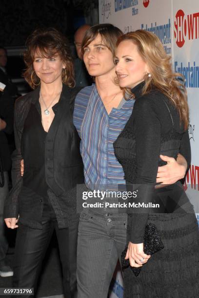 Ilene Chaiken, Daniela Sea and Marlee Matlin attend SHOWTIME Bids Adieu To The Ladies Of The L Word at Cafe La Boheme on March 3, 2009 in West...