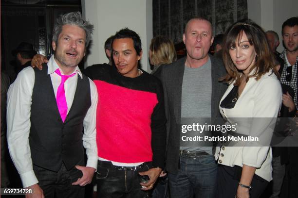 Vincent Boucher, Eric Gabriel, Brian Leach and Merle Ginsberg attend Mauricio and Roger Padilha's The Stephen Sprouse Book Launch at The Chateau...