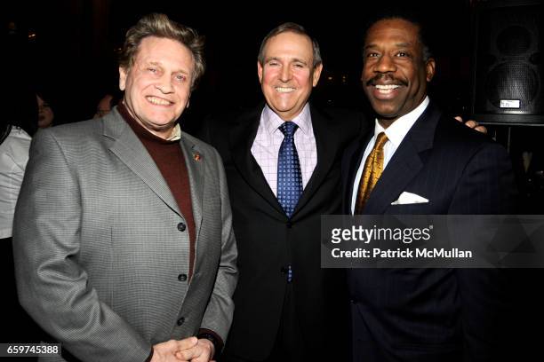 Joe Lewis, Walter Anderson and Walter Eddie attend PARADE MAGAZINE and S.I. Newhouse Jr. Honor Walter Anderson at The 4 Seasons Grill Room on March...
