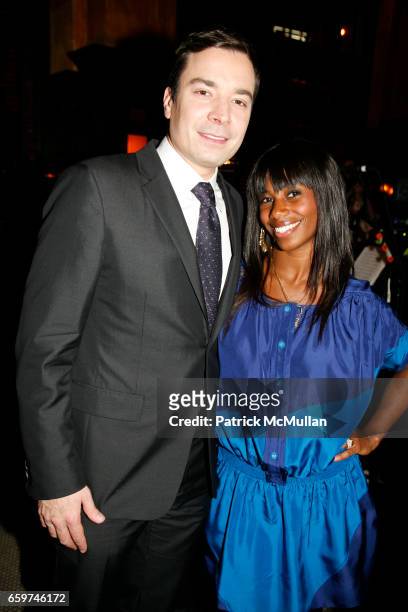 Jimmy Fallon and Santigold attend TOPSHOP TOPMAN HOSTS PRIVATE DINNER TO CELEBRATE FLAGSHIP STORE OPENING at Balthazar on March 31, 2009 in New York...