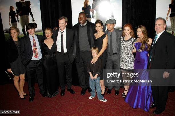 Guest, Sean Touhy Jr, Leigh Anne Touhy, John Lee Hancock, Quinton Aaron, Jae Head, Sandra Bullock, Tim McGraw, Lily Collins, Collins Touhy and Sean...