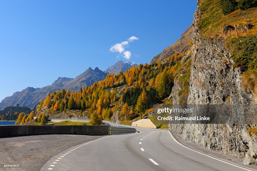 Shore road in autumn