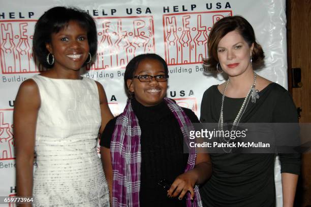 Deborah Roberts, Leila Roker and Marcia Gay Harden attend HELP USA 2009 DOMESTIC VIOLENCE SURVIVOR Scholarship Awards Luncheon at Tavern On The Green...