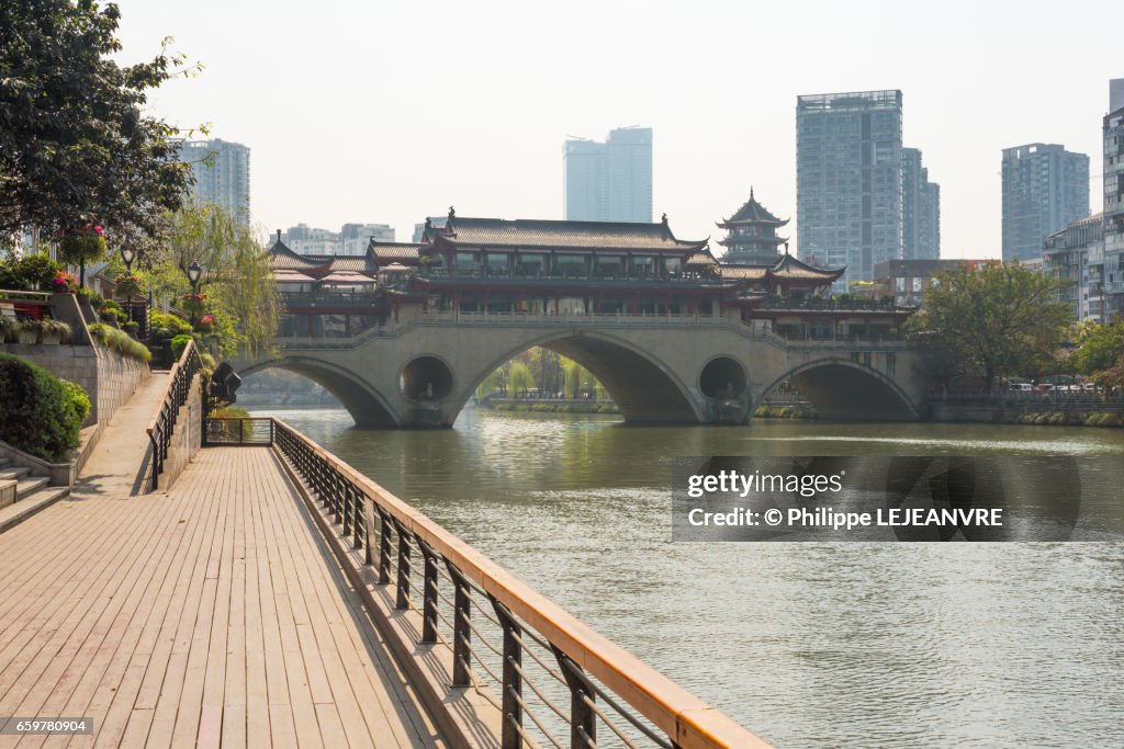 Chengdu Anshun bridge on a sunny day