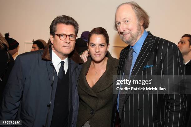 Vincent Fremont, Tracy Emin and Ed Victor attend Lehmann Maupin Gallery TRACEY EMIN Opening and Party at Wallse at Lehmann Maupin Gallery on November...