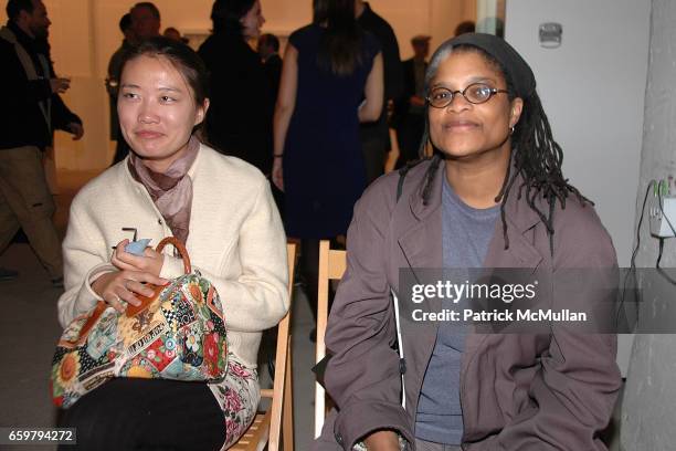 Emma Hicks and Melissa Fowler attend RACHEL HOVNANIAN opening reception POWER & BURDEN OF BEAUTY at Jason McCoy Gallery on November 5, 2009 in New...