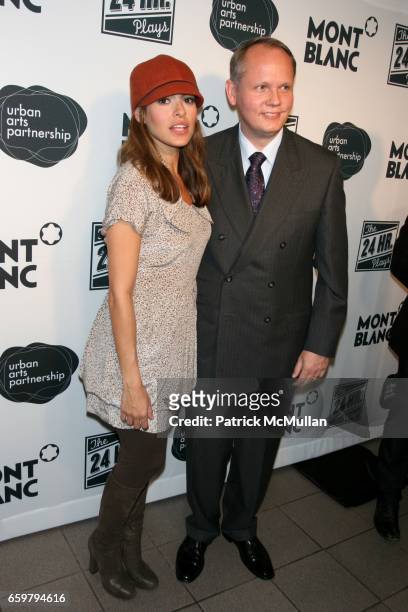 Eva Mendes and Jan Patrick Schmitz attend MONTBLANC Presents the 9th Annual Production of 24 HOUR PLAYS on BROADWAY at The Opera Ballroom at CREST on...