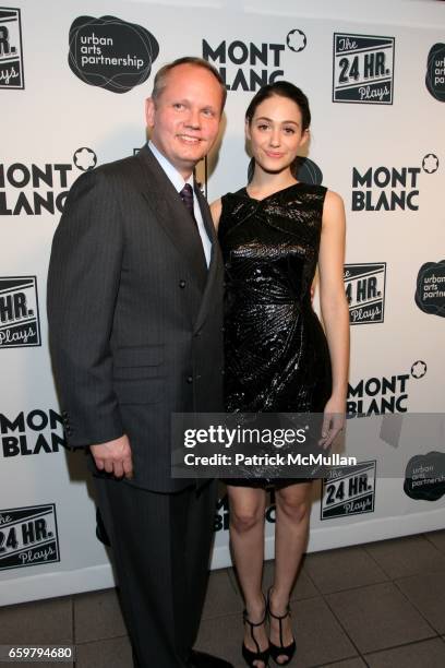 Jan Patrick Schmitz and Emmy Rossum attend MONTBLANC Presents the 9th Annual Production of 24 HOUR PLAYS on BROADWAY at The Opera Ballroom at CREST...