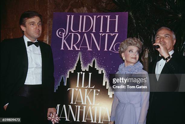 American businessman Donald Trump with writer Judith Krantz at the publication party for her novel, 'I'll Take Manhattan,' at Trump Tower, New York...