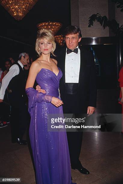 American businessman Donald Trump with American actress Marla Maples at the Soap Opera Digest Awards at the Beverly Hilton Hotel in Beverly Hills,...