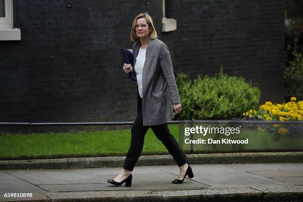 Home secretary Amber Rudd arrives for a cabinet meeting at 10 Downing Street on March 29, 2017 in London, England. Later today British Prime Minister...