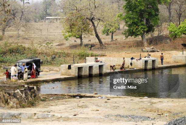 March 25: Under constructed dam under NREGA project at village Paneda in Dantewada, a maoist area, on March 25, 2010 in Chhattisgarh, India.