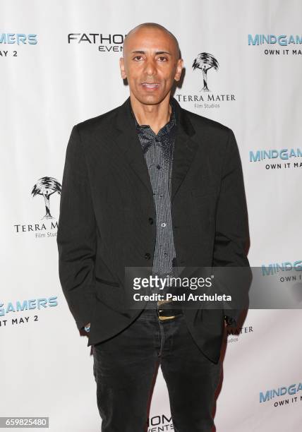 Actor Andrew Goth attends the premiere for "MindGamers: One Thousand Minds Connected Live" at Regal LA Live Stadium 14 on March 28, 2017 in Los...