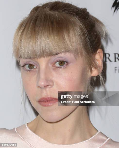 Actress Antonia Campbell-Hughes attends the premiere for "MindGamers: One Thousand Minds Connected Live" at Regal LA Live Stadium 14 on March 28,...