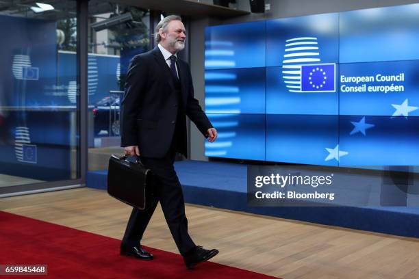 Tim Barrow, U.K. Permanent representative to the European Union , arrives at the European Council in Brussels, Belgium, on Wednesday, March 29, 2017....