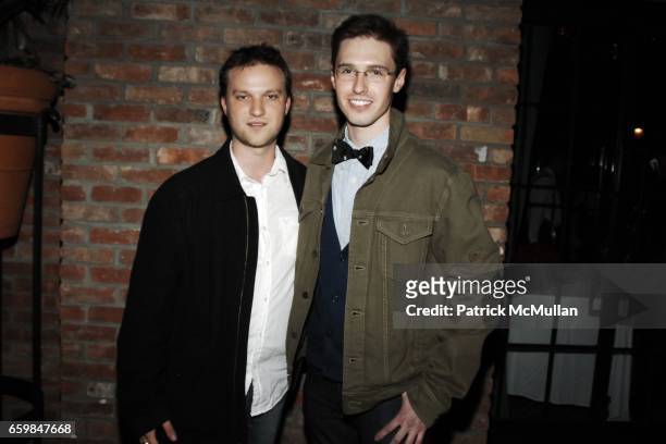 Jared Mauskopf and Andrew Nodell attend John Whitledge of Trovata Hosts 3rd Annual Art Rocks! NY Benefit at Bowery Hotel on November 12, 2009 in New...