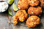 Fritters with Carrot Sweet Potato and Feta