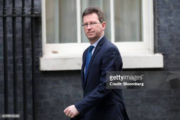Jeremy Wright, U.K. Attorney general, arrives for a cabinet meeting at Downing Street in London, U.K., on Wednesday, March 29, 2017. The U.K....