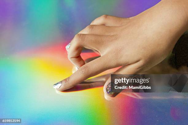 hologram art and craft - nail art stock pictures, royalty-free photos & images