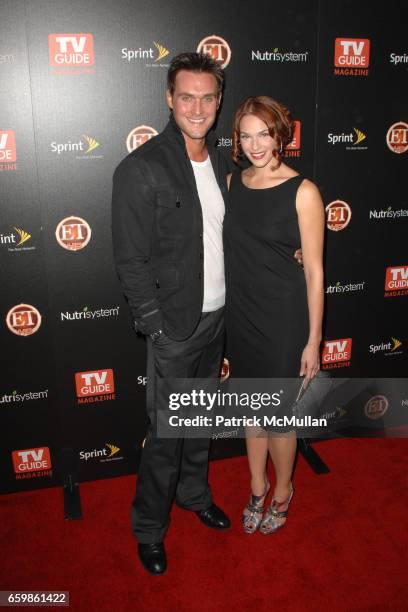 Owain Yeoman and Amanda Righetti attend TV GUIDE MAGAZINE HOT LIST PARTY at SLS Hotel on November 10, 2009 in Beverly Hills, California.