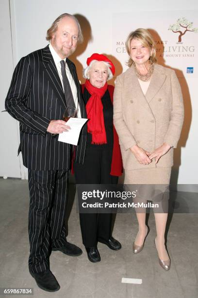 Ed Victor, Florence Boggs and Martha Stewart attend MARTHA STEWART Center for Living at Mt. Sinai 2nd Annual Gala at Martha Stewart Headquarters on...