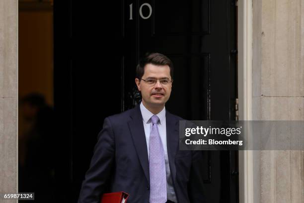 James Brokenshire, U.K. Northern Ireland secretary, leaves following a cabinet meeting at Downing Street in London, U.K., on Wednesday, March 29,...