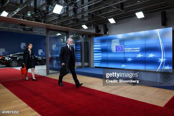 Tim Barrow, U.K. Permanent representative to the European Union , arrives at the European Council in Brussels, Belgium, on Wednesday, March 29, 2017....