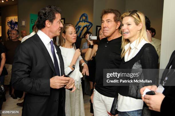 Sylvester Stallone, Steve Wynn and Andrea Hissom. Attend GALERIE GMURZYNSKA at Art Basel Miami Beach 2009 at Miami Beach Convention Center on...