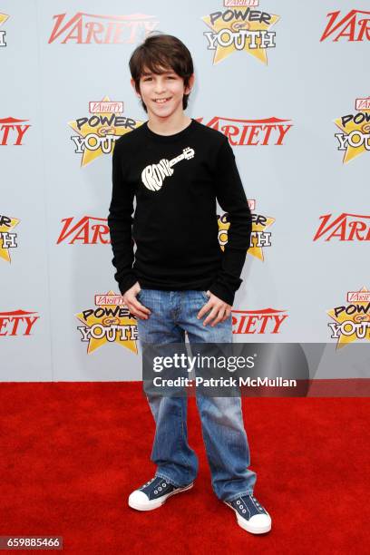 Zachary Gordon attends Variety's 3rd Annual POWER OF YOUTH Event at Paramount Studios on December 5, 2009 in Hollywood, CA.