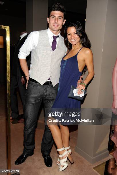 Stefan Dimitrov and Renata Merriam attend JOSEPH ALTUZARRA Private Cocktail Party at THE WEBSTER at The Webster on December 5, 2009 in Miami Beach,...