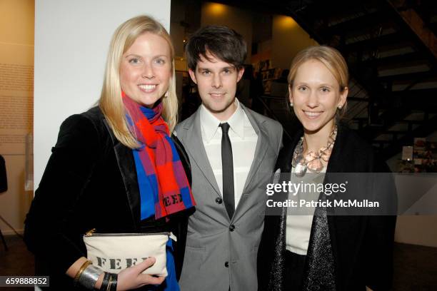 Ellen Gustafson, Reed Hague and Indre Rockefeller attend FEED's Annual Holiday FEED-Raiser & Market at Chelsea Art Museum on December 8, 2009 in New...