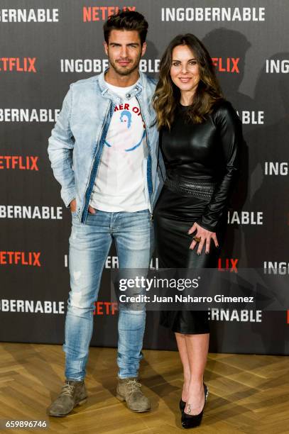 Kate del Castillo and Maxi Iglesias attend 'Ingobernable' photocall at Ritz Hotel on March 29, 2017 in Madrid, Spain.